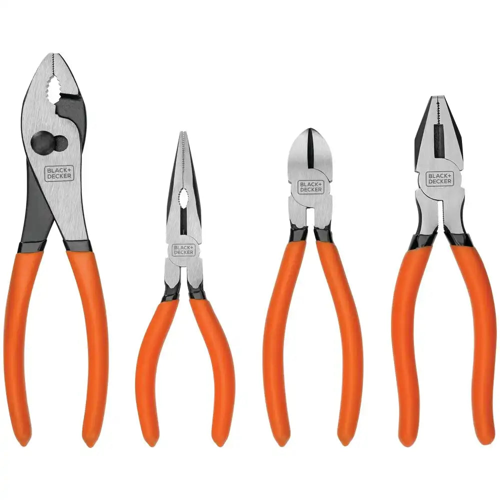 Plier Set, 4-Piece, 8 in., 7 in., two 6 in., With Comfort Grip - ISSUE WITH PIECES IN BOX AT GXO