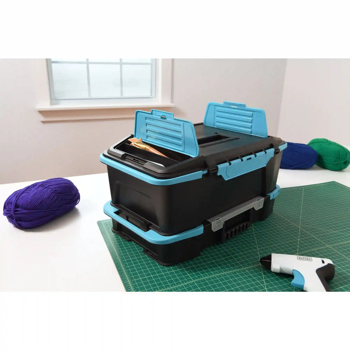 19 inch  2 in 1 Stackable Storage Caddy and Organizer
