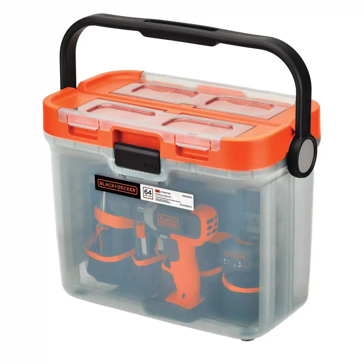 20V MAX* POWERCONNECT™ Cordless Drill with 64-Piece Home Project Kit and Tool Box, Battery and Charger Included